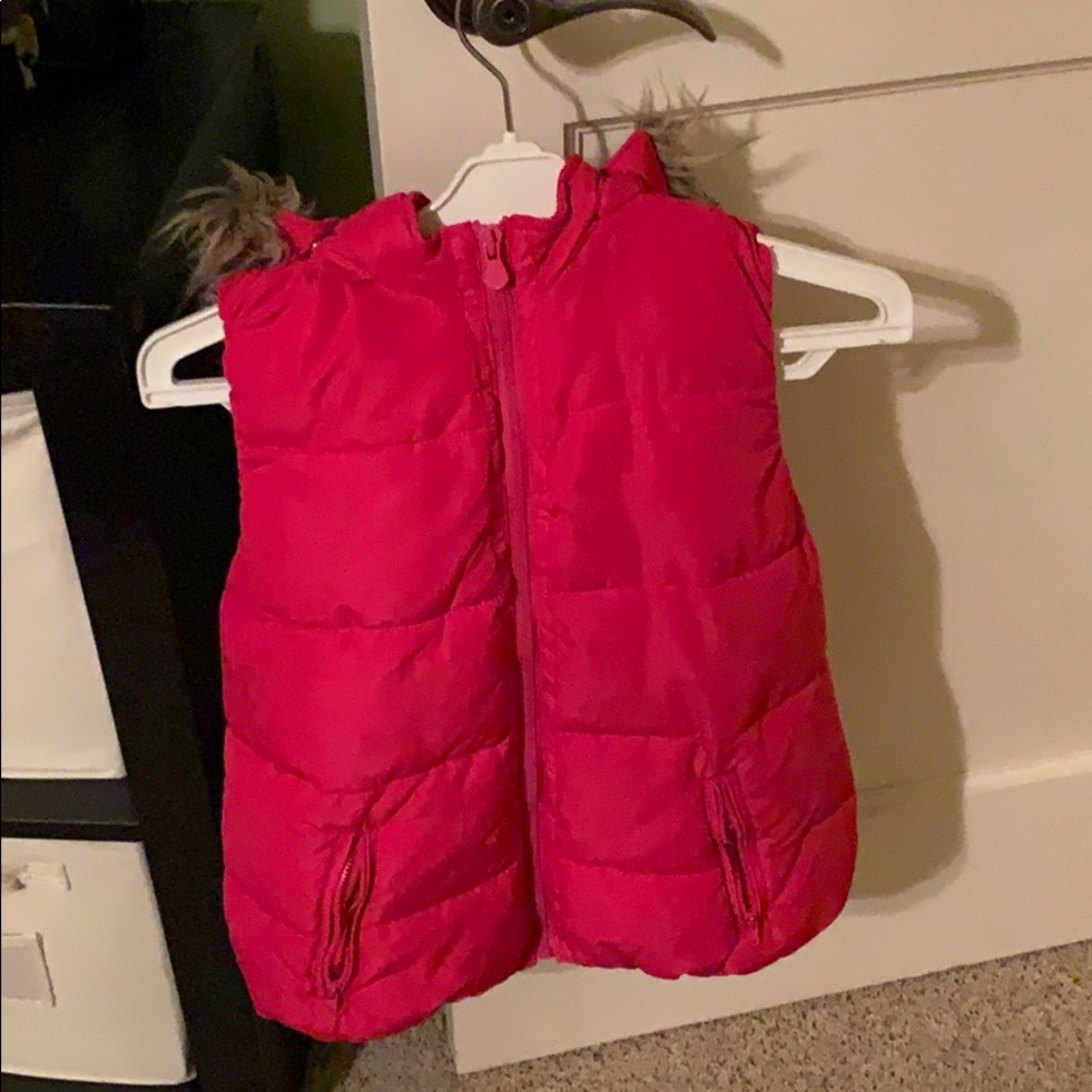 Hot pink puffer vest